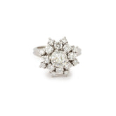 1.80 Carats Diamonds Platinum Daisy Ring
